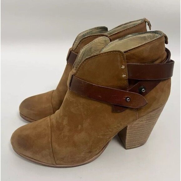 Rag & Bone Harrow Brown Suede Able Booties, Women’s Sz 38.5 - Picture 1 of 10